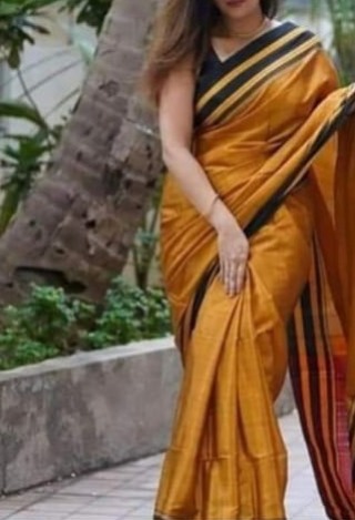 SKL 8006-1 - Ilkal Handloom Viscose Silk Gayatri Border Saree