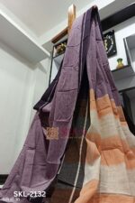 Patteda Anchu Pure Cotton With Gaadi Dhadi Border Saree