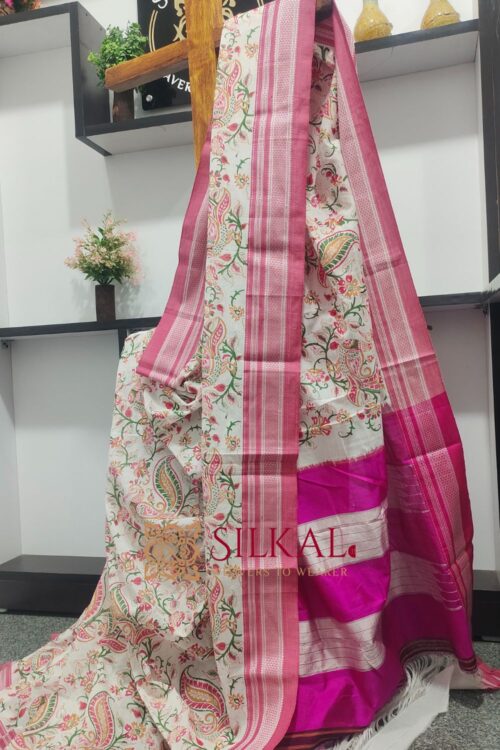 ILKAL HANDLOOM COTTON SILK PRINT SAREE
