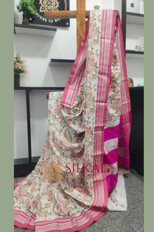 ILKAL HANDLOOM COTTON SILK PRINT SAREE