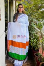 Flag color Handloom Cotton SILK Saree