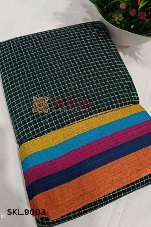 PLAIN PATTEDA ANCHU PURE COTTON HANDLOOM SAREE