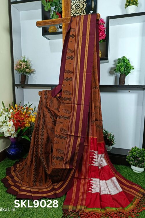 Ilkal Print Viscose Silk Gayatri Border Saree