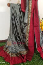 NARAYAN PETH PLAIN COTTON SAREE WITH PATTI PALLU