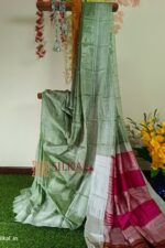 Ilkal Handloom Viscose Cotton Silk Chikki Paras Border Saree