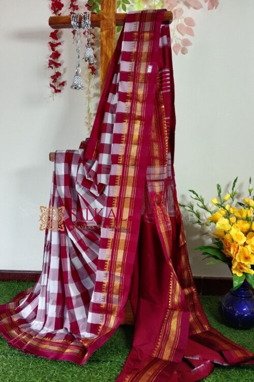 Ilkal Cotton Silk Big Checks Saree