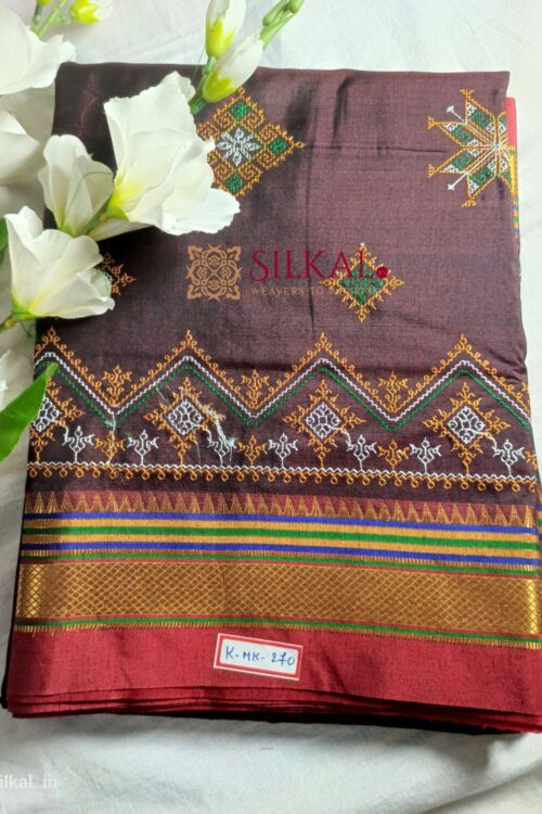 Ilkal Semi Silk With Kasuti Saree