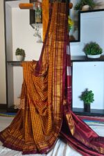 Ilkal Small Check Cotton Silk Saree
