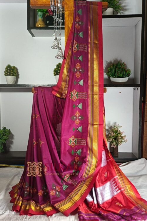 Ilkal Semi Silk With Kasuti Saree