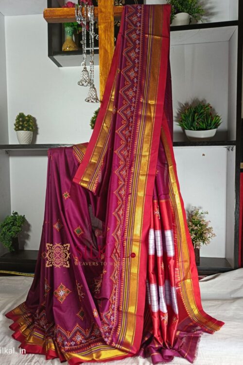 Ilkal Semi Silk With Kasuti Saree