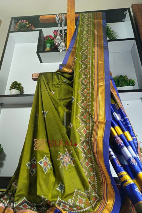 Ilkal Semi Silk With Kasuti Saree