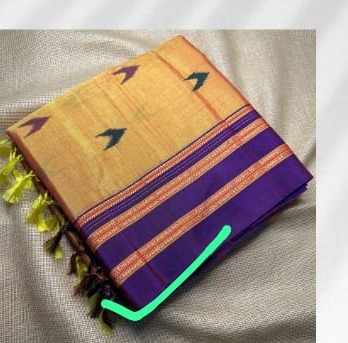 Ilkal Handloom Print Viscose Silk Gayatri Border Saree – Skl 8074-1 (Copy) - Skl 8074-1-1