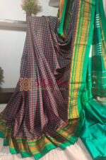 Ilkal Small Check Cotton Silk Saree