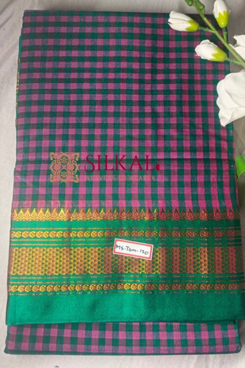 Ilkal Small Check Cotton Silk Saree