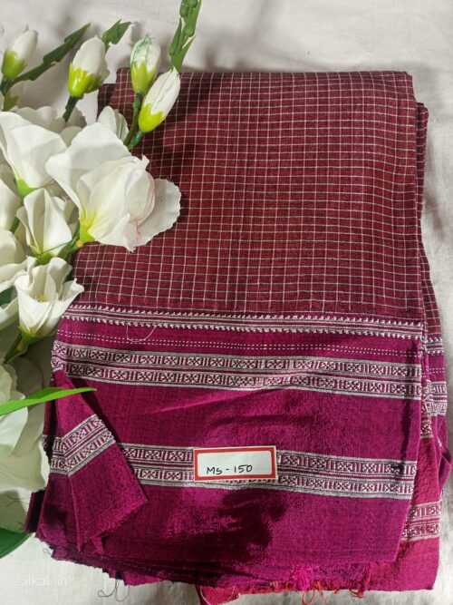 Ilkal Viscose Handloom Gayatri Border Checks Saree