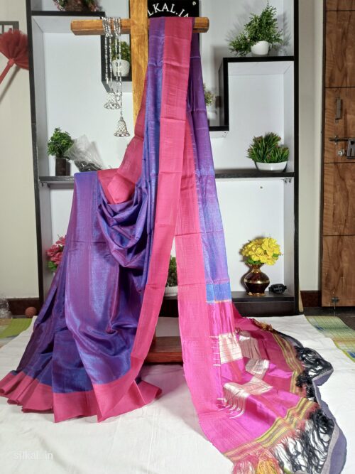 Ilkal Handloom Viscose Cotton Silk Chikki Paras Border Saree